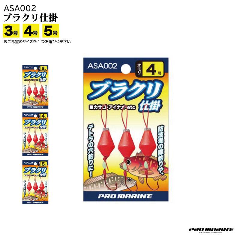 ブラクリ仕掛 ASA002 釣り 穴釣り 防波堤 カサゴ フィッシング PRO MARINE