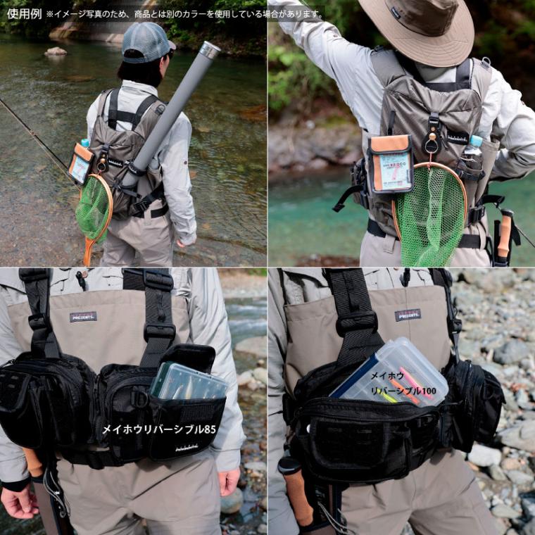 バックパックTCベスト V-29 フィッシングベスト 釣り チャコールグレイ