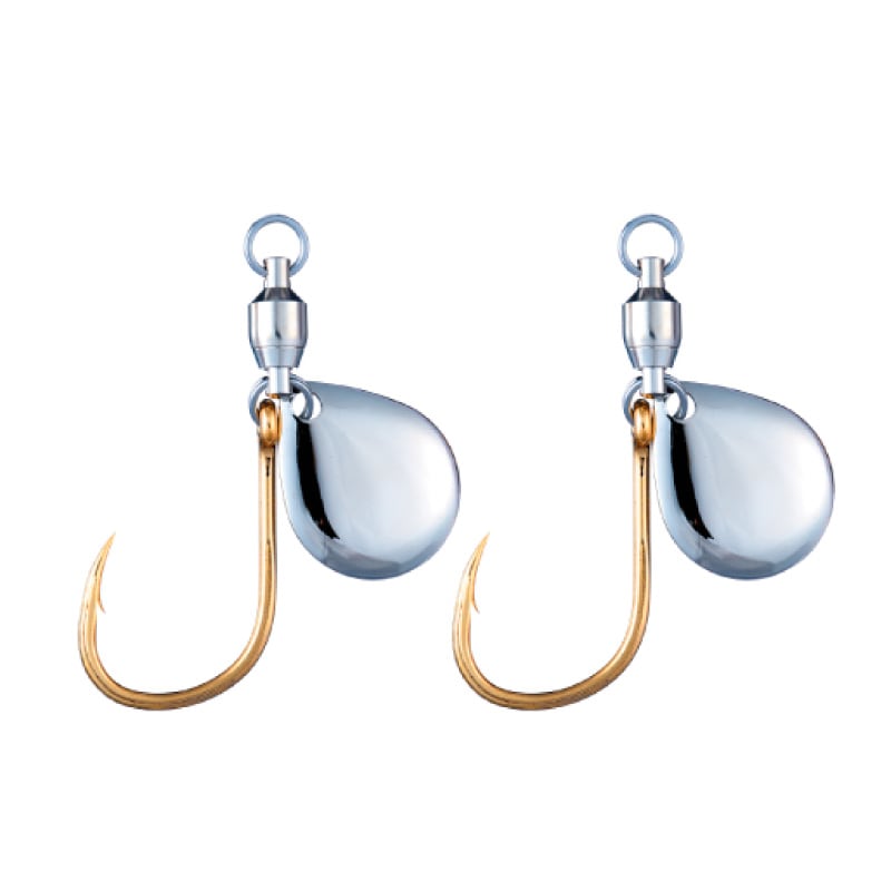 ブレード付フック ブレードジギングスペアフック シルバー  釣り 368BS 2個入 シングルフック 青物 サワラ マダイ 根魚 Shaut！