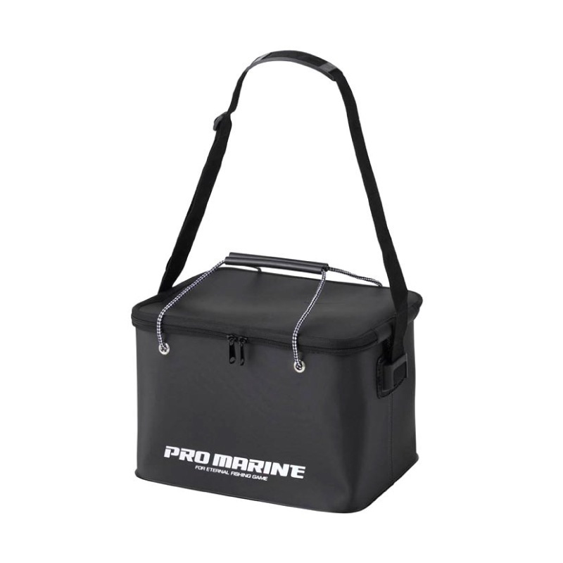 EVA角バケツ フタ ベルト付 40cm 釣り バケツ 蓋付き 大型 コマセ エサ 水汲み 道具入れ タックル収納  バケツ 蓋付き 大型 丸洗い可 肩ベルト付 手提げタイプ 260×400×250mm AEG210 PRO MARINE プロマリン