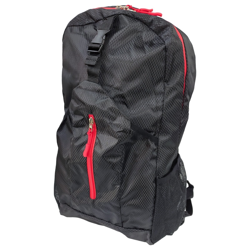 折りたたみ リュック 軽量 丈夫 止水ファスナー 撥水 折り畳みリュックサック 超コンパクト 220g エコバッグ メンズ レディース 登山 釣り アウトドア 旅行 防災 サブバッグ BG-4201 ブラック ファインジャパン