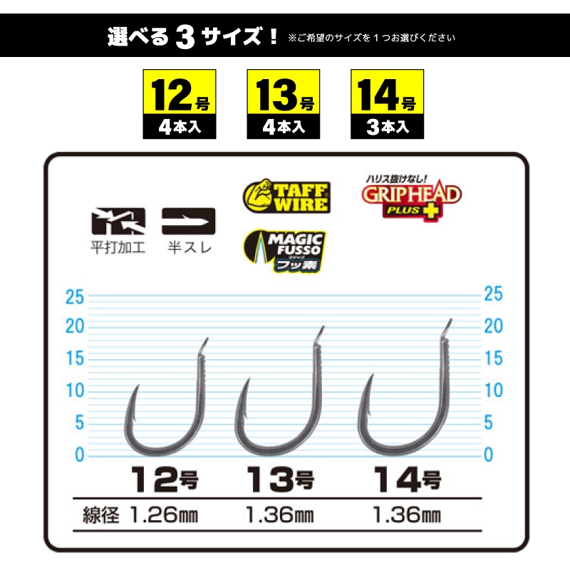 一閃カブセ強力ハリス付 釣り 仕掛け 全長14cm 石鯛 コブダイ 磯釣り カブセ釣り TAFFWIRE フッ素 半スレ シワリ形状 貫通力 高強度 ハリス付フック 根魚 大物対応 海釣り H-6420 オーナーばり