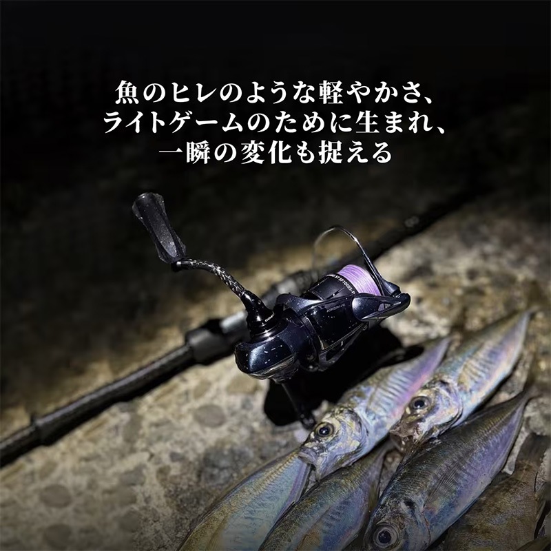 ゴメクサス ライトゲーム リール ハンドル 45mm シマノ 1000 2000番 スピニングリール カスタム カーボン 超々ジュラルミン 釣り クラフトフィン H1S45F18ZFBKBK