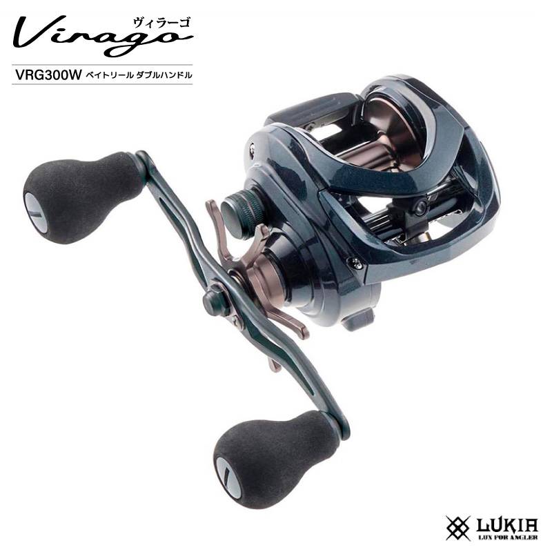 ベイトリール ダブルハンドルモデル ヴィラーゴ VRG300W 釣り PE対応 120mmロングハンドル EVAラウンドノブ 1WAY+6BB 糸なし 箱入り LUKIA