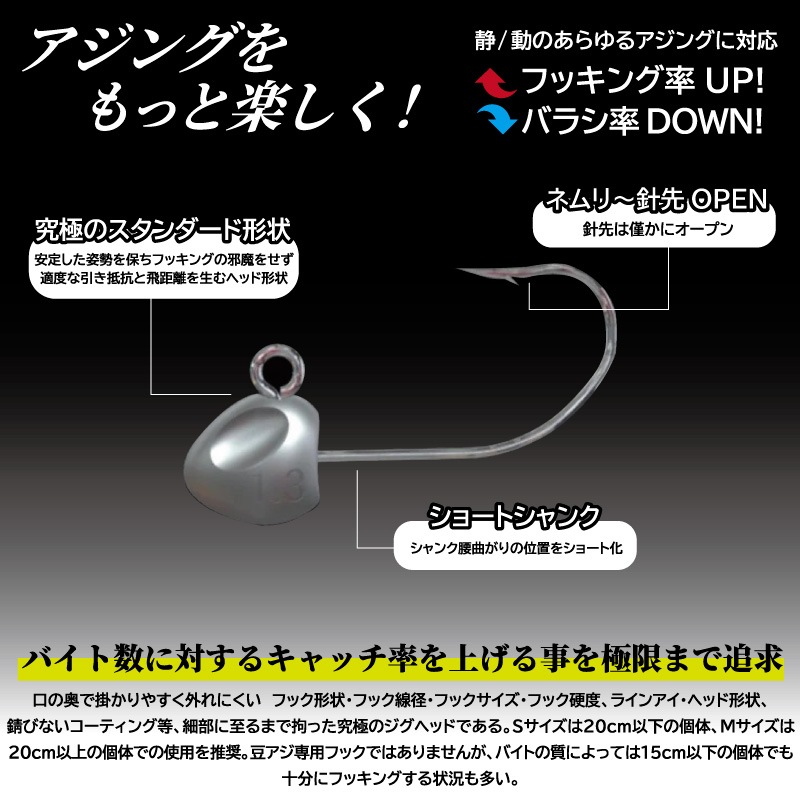 ミザール ターンズヘッド 釣り TRN-S フックサイズS 5個入 アジング ジグヘッド