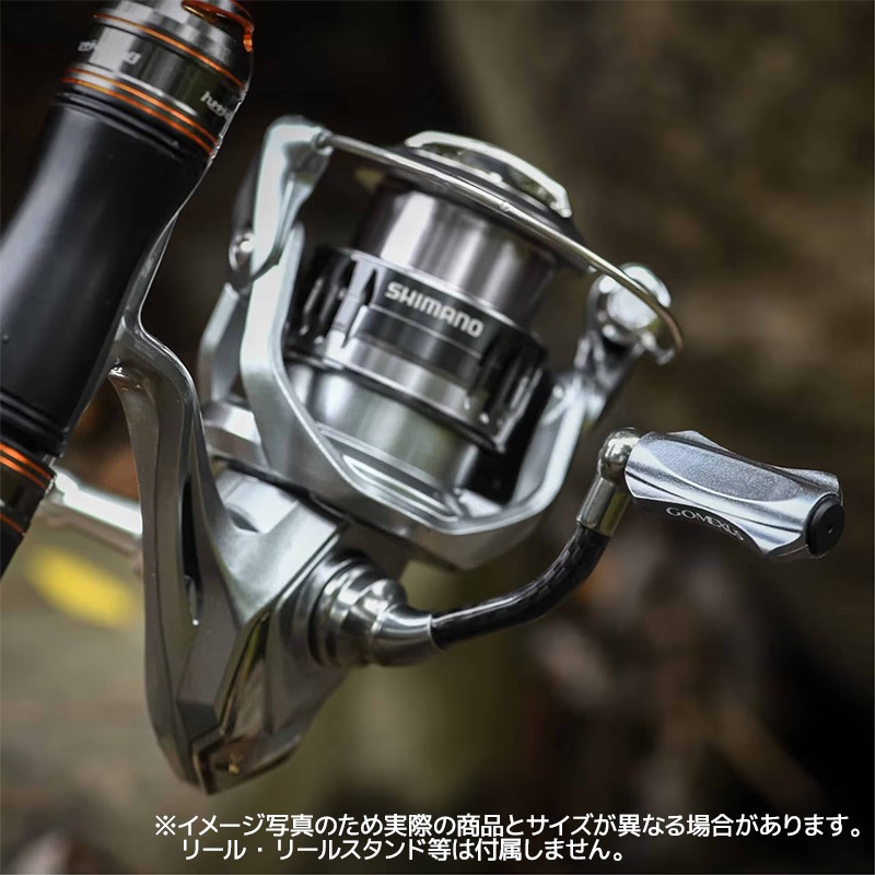 ゴメクサス ライトゲーム リール ハンドル 40mm CraftFin クラフトフィン シマノ用 1000～2000番 小型 スピニングリール カスタム カーボン 超々ジュラルミン ブラック 交換 カスタムパーツ 釣り GOMEXUS H1S40F18ZFBKBK