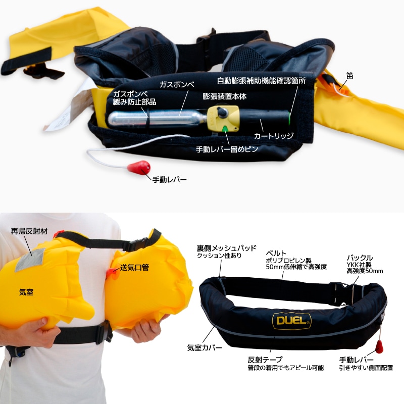 DUEL ライフジャケット桜マーク付き‼️ DUEL】 ライフジャケット 桜マークタイプA 腰巻式 – フィッシュ