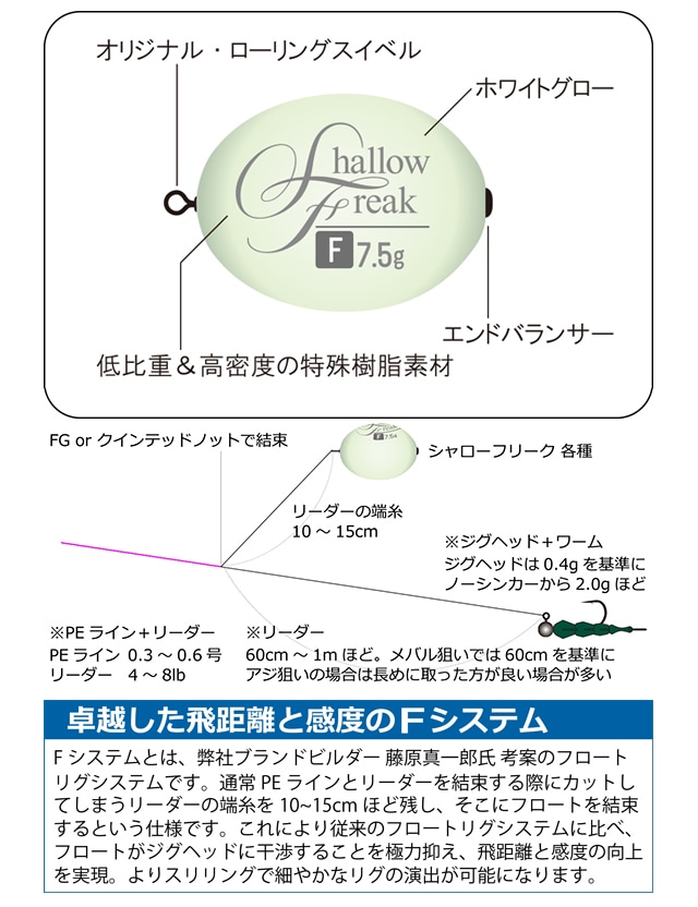 シンカー オモリ 釣り シャローフリーク Fシステム 7.5g/10.5g