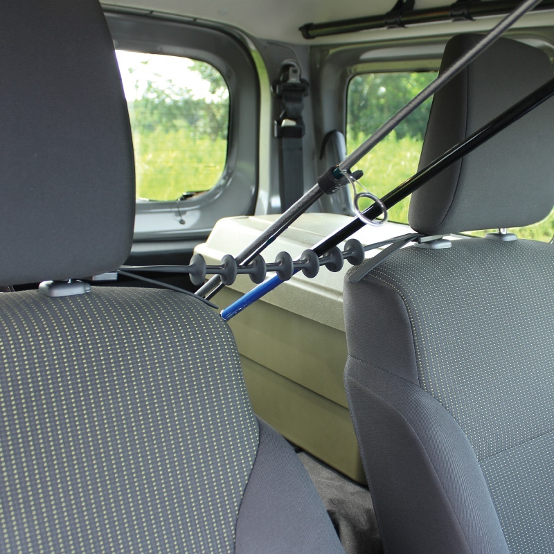 ロッドスポット ロッドホルダー 釣り 車載 ヘッドレスト 釣り竿 収納 車内 ロッド収納 シリコーン ラバー 伸縮 調整 簡単取付 SUV 軽自動車 ミニバン 対応 40~80cm UA13 VISOA ビソア 槌屋ヤック 取り寄せ商品