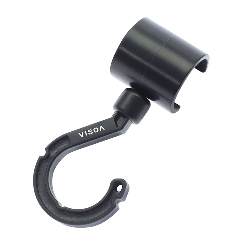 マルチバー用フック 車内用バー 収納 荷物かけ ゴミ袋かけ シートフック 360度回転 簡単取付 耐荷重1kg Φ25～30mm対応 ブラック 車 釣り 収納グッズ アクセサリー UA16 VISOA ビソア 槌屋ヤック 取り寄せ商品