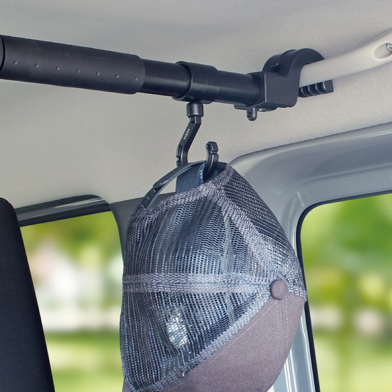 マルチバー用フック 車内用バー 収納 荷物かけ ゴミ袋かけ シートフック 360度回転 簡単取付 耐荷重1kg Φ25～30mm対応 ブラック 車 釣り 収納グッズ アクセサリー UA16 VISOA ビソア 槌屋ヤック 取り寄せ商品