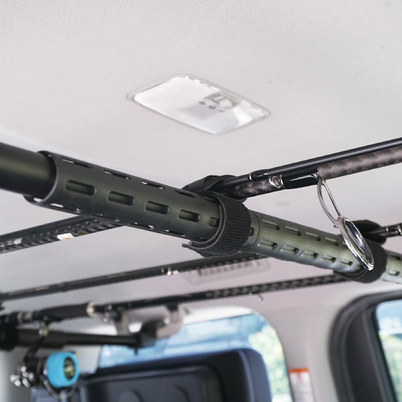 VISOA マルチバンド 車内用バー 収納 ロッド 固定 マジックテープ 車載 2個入 簡単取付 Φ25～30mm対応 ブラック 車 釣り 収納グッズ カーアクセサリ UA6 ビソア 槌屋ヤック 取り寄せ商品