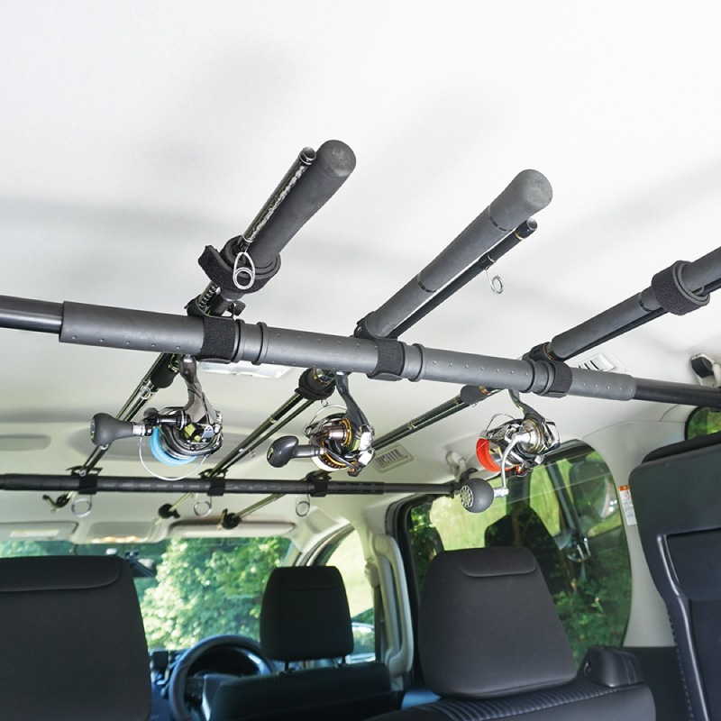 VISOA マルチバンド 車内用バー 収納 ロッド 固定 マジックテープ 車載 2個入 簡単取付 Φ25～30mm対応 ブラック 車 釣り 収納グッズ カーアクセサリ UA6 ビソア 槌屋ヤック 取り寄せ商品