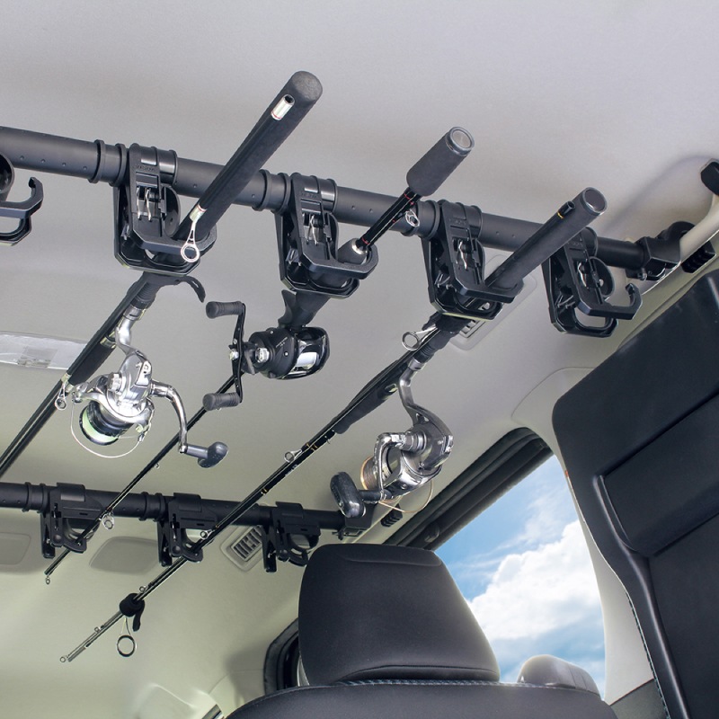 マルチグリップバー用ロッドホルダー フロント リアセット 車内用バー 車載 ロッド収納 固定 釣り竿 クリップタイプ ラバーホールド Φ26~35mm対応 UA2 VISOA ビソア 槌屋ヤック 取り寄せ商品