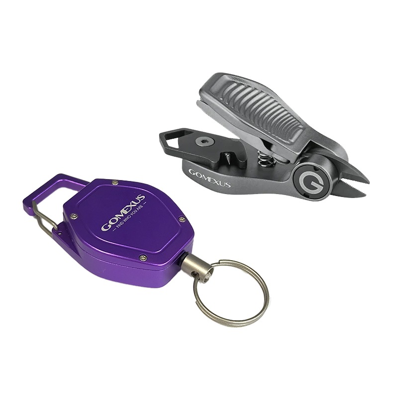 ゴメクサス SHARKBITE 釣り ラインカッターピンオンリール付き グレー FN-SB-FGY GOMEXUS