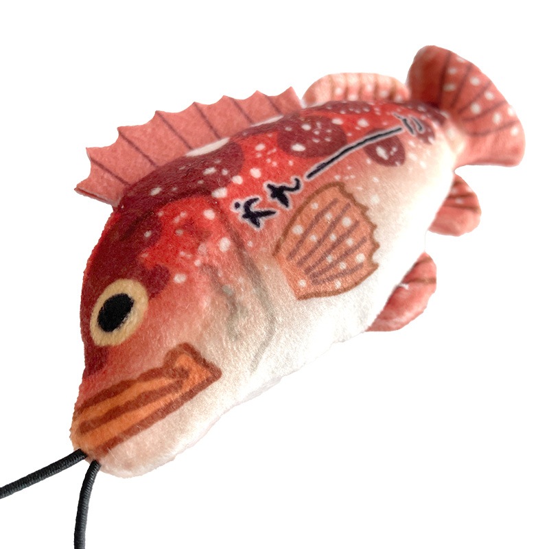 のびお魚シリーズ カサゴ ストラップ 釣り マスコット ぬいぐるみ