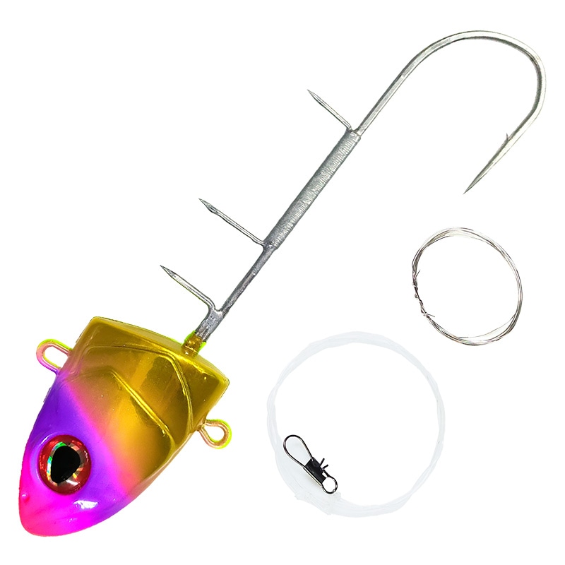 OWNER 掛獲船太刀魚テンヤ 50号 187g Z-6215 タチウオテンヤ 船 太刀魚テンヤ 仕掛け フック シングル 船釣り 船テンヤ グロー 夜光 UV発光 タチウオ釣り 掛けテンヤ 短軸 即掛け 強靭フック オーナーばり
