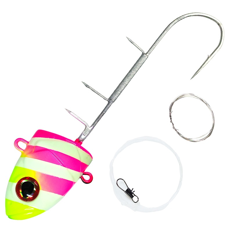 OWNER 掛獲船太刀魚テンヤ 50号 187g Z-6215 タチウオテンヤ 船 太刀魚テンヤ 仕掛け フック シングル 船釣り 船テンヤ グロー 夜光 UV発光 タチウオ釣り 掛けテンヤ 短軸 即掛け 強靭フック オーナーばり