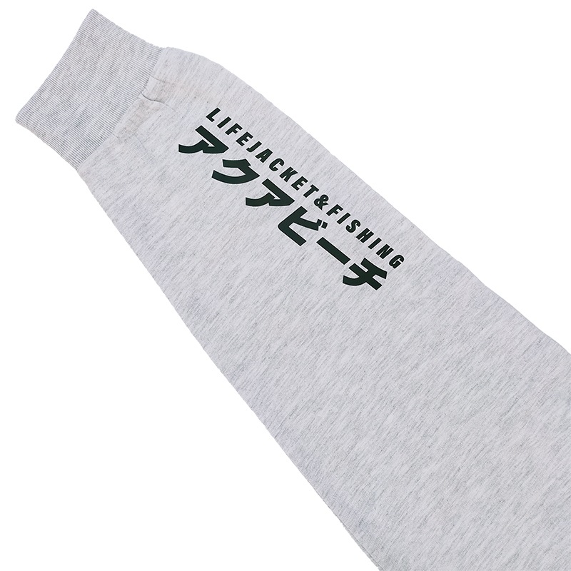アクアビーチ ロング Tシャツ 袖 カタカナ ロゴ オリジナル プリント 6.2オンス 207 袖口リブ メンズ ユニセックス 長袖 綿 釣り フィッシング