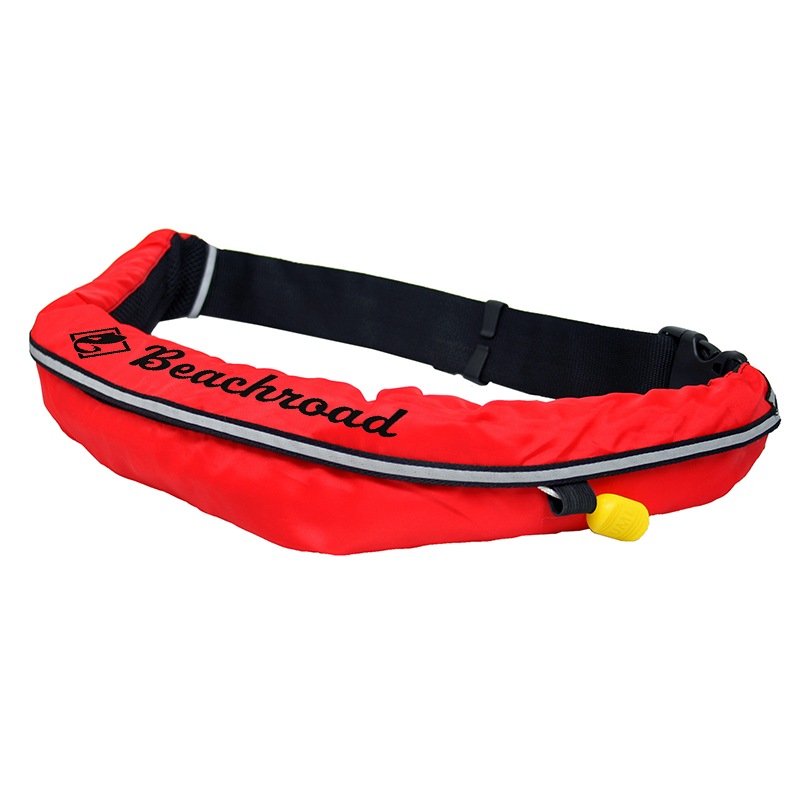 ライフジャケット 手動膨張式 桜マーク タイプA 国土交通省認定 小型船舶対応 ベルト式 WR-3型 検定品 腰巻き  救命胴衣 オリジナルプリント Beachroad ロゴ大 wr3br101 オーシャン 津波対策 釣り