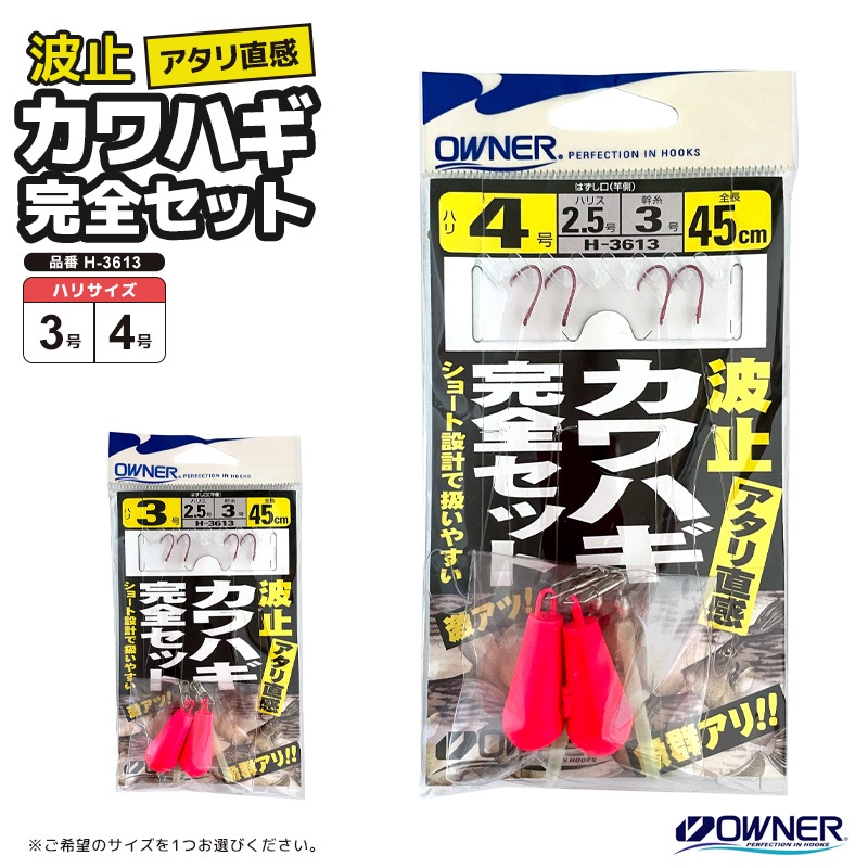 仕掛 波止カワハギ完全セット 釣り H-3613 全長45cm ショート設計
