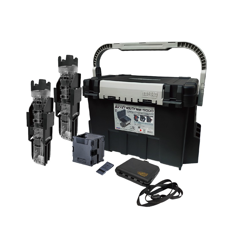 メイホウ バケットマウス BM-9000 ブラック 釣り + ロッドスタンド2本