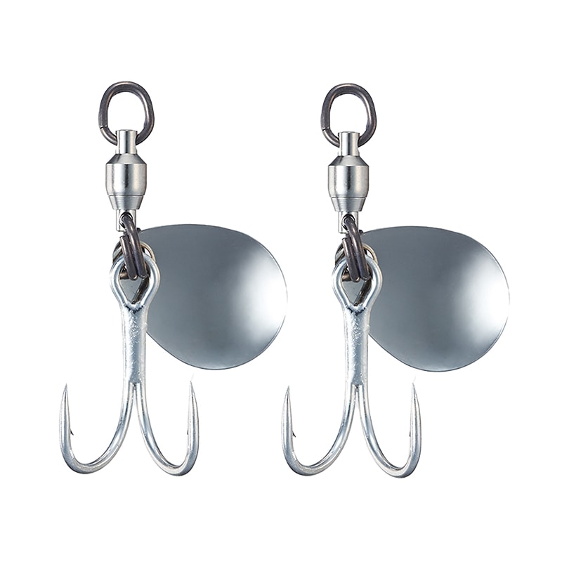 ブレード付きフック ブレードワークス システムパーツダブル 釣り 2個