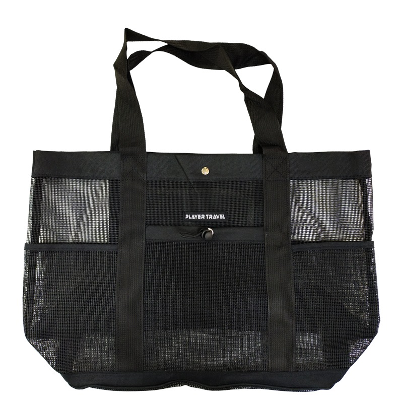 メッシュトートバッグ ブラック 約49×33cm マチ約15cm 釣り フィッシング FJ-D810 ファインジャパン