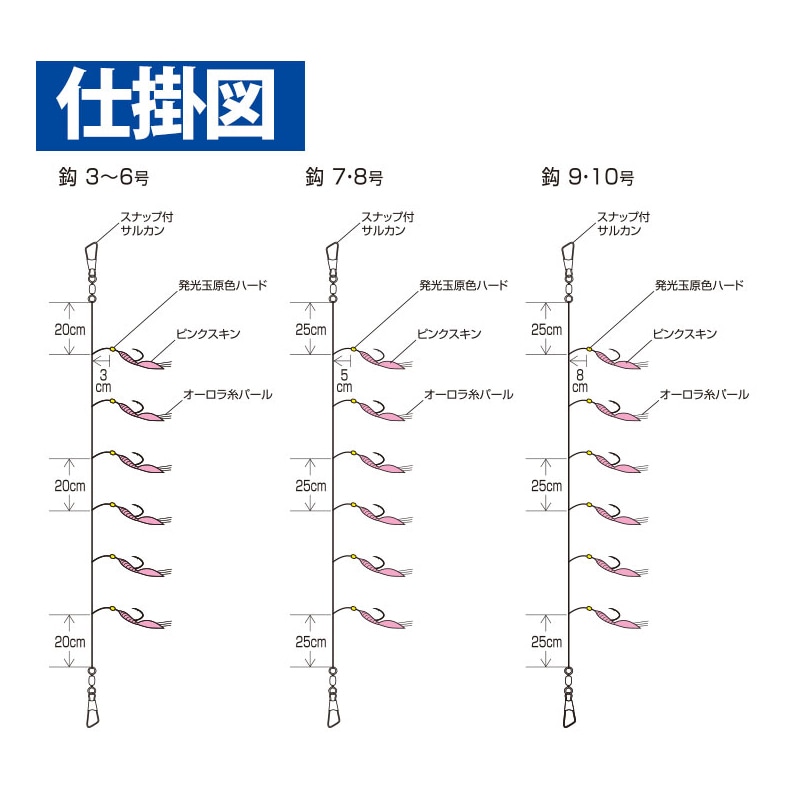 小アジ専科 オーロラピンクスキン 釣り HS185 堤防 胴突式 6本鈎1