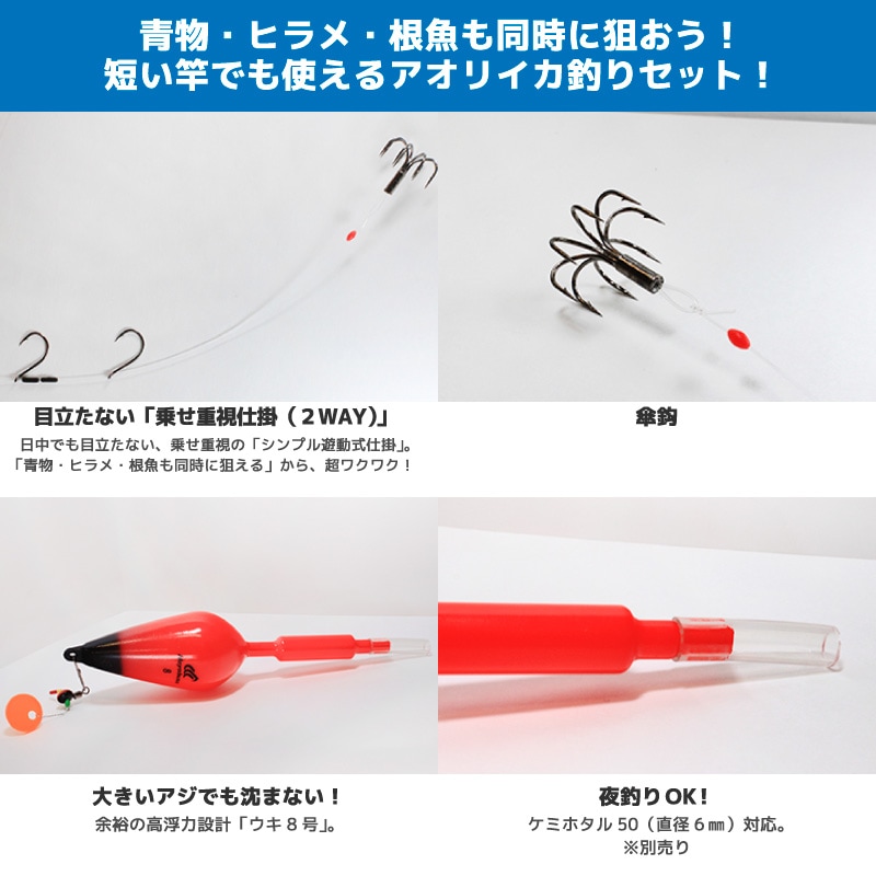 ちょいマジ堤防 アオリイカ釣りセット シンプル遊動式 釣り HA199 M