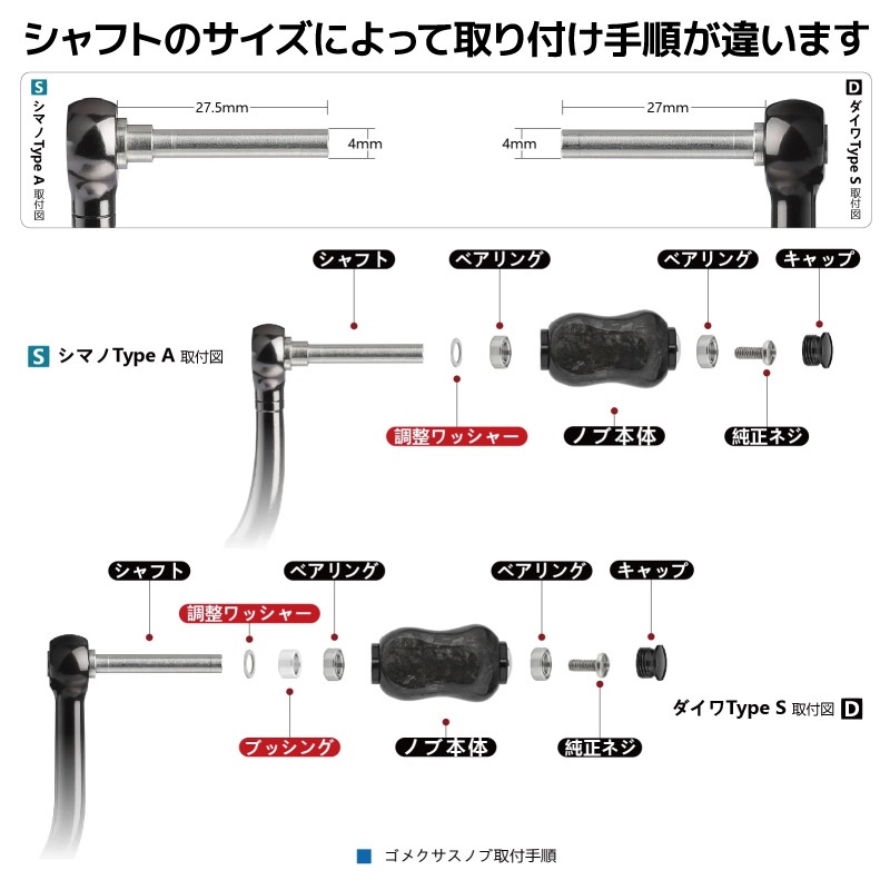 ゴメクサス ハンドルノブ 22mm 鍛造カーボン F22 ブラックレッド K122DFRDBK シマノ タイプA ダイワ タイプS 対応 リール ハンドル ノブ 交換 スピニングリール カスタムパーツ 軽量 ライトゲーム リールカスタム GOMEXUS