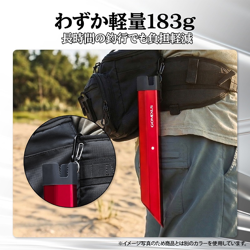 ゴメクサス サーフスタンド ガンメタ スマホスタンド搭載 ロッドスタンド 航空アルミニウム合金 + シリコン 軽量 Z5ZCG330SK 釣り具 GOMEXUS