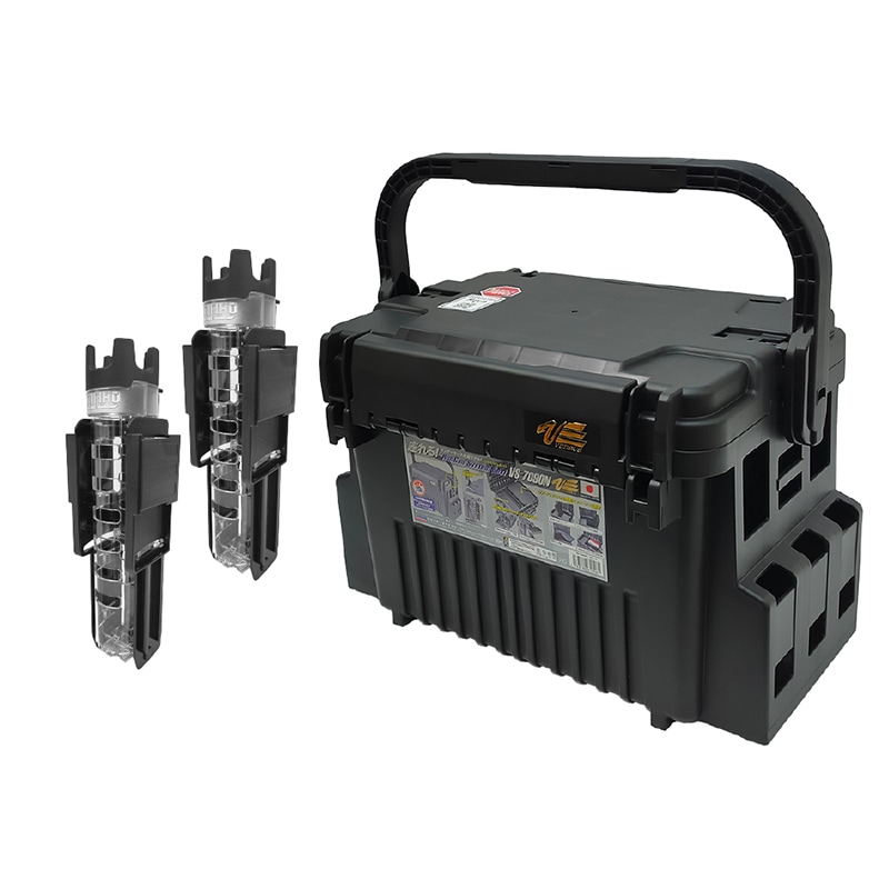 メイホウ ランガンシステムボックス 釣り VS-7090N ブラック ロッドスタンドBM-245スライド×2本付き 3点セット MEIHO VERSUS