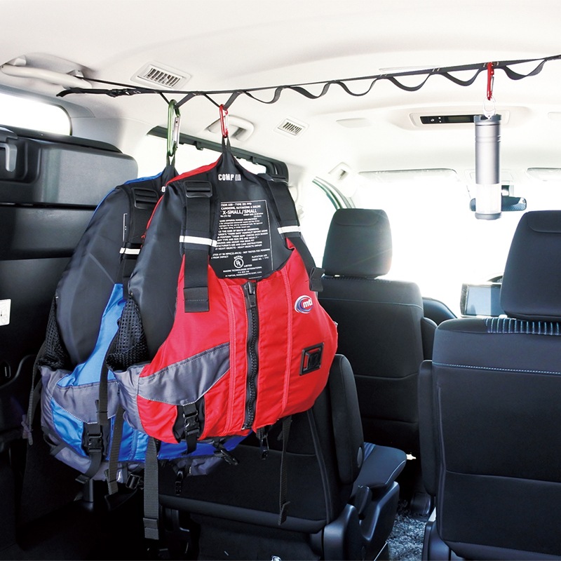 ハンギングベルト 天井 吊り下げ 収納 車 カー用品 アクセサリ 車内収納 ヘッドレスト シートバック ハンガー ホルダー アシストグリップ デイジーチェーン 釣り具収納 RV70 VISOA ビソア 槌屋ヤック 取り寄せ商品
