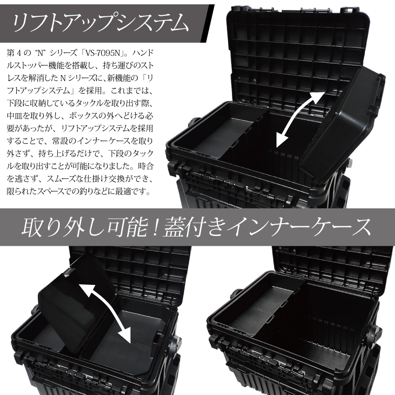 メイホウ ランガンシステムボックス VS-7095N 釣り ブラック ロッド