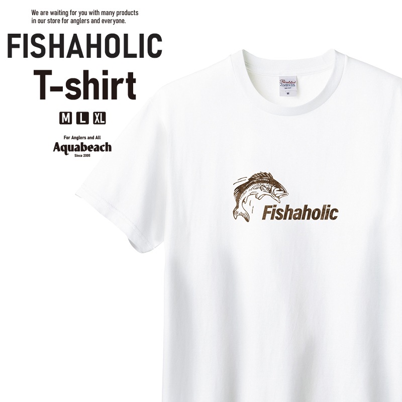 Aquabeach 5.6オンス ヘビーウェイト Tシャツ フィッシュアホリック 105 半袖 ロゴ プリント メンズ レディース ユニセックス ファッション