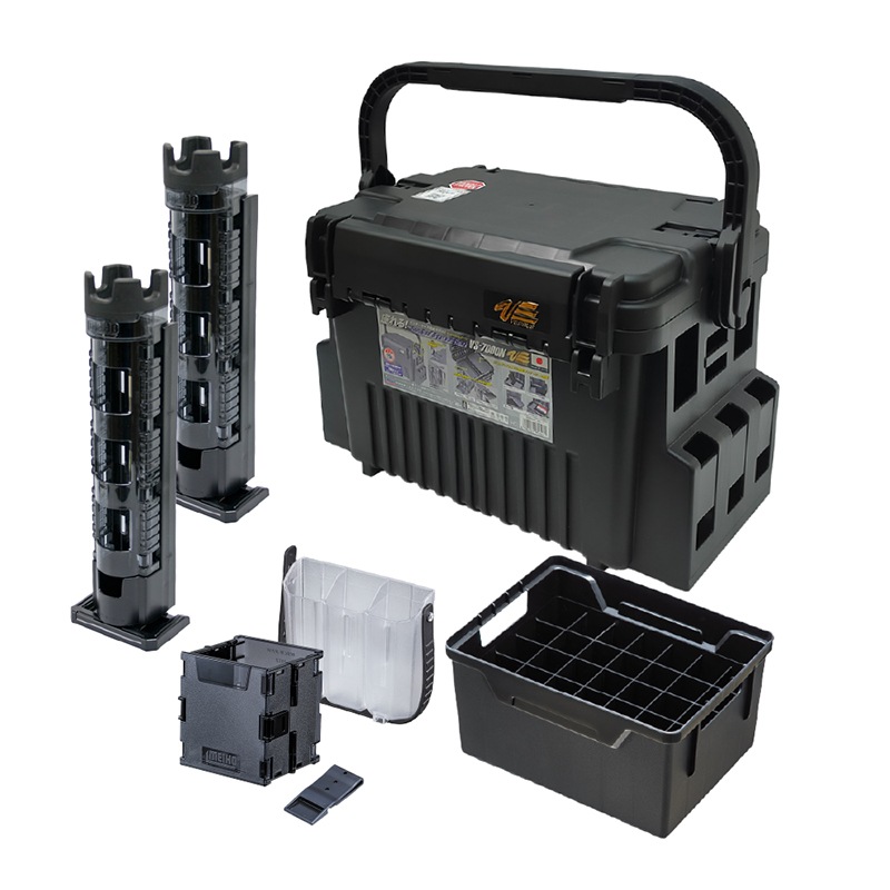 メイホウ ランガンシステムボックス 釣り VS-7090N ブラック ロッドスタンド2本 他 エギング 6点セット MEIHO VERSUS