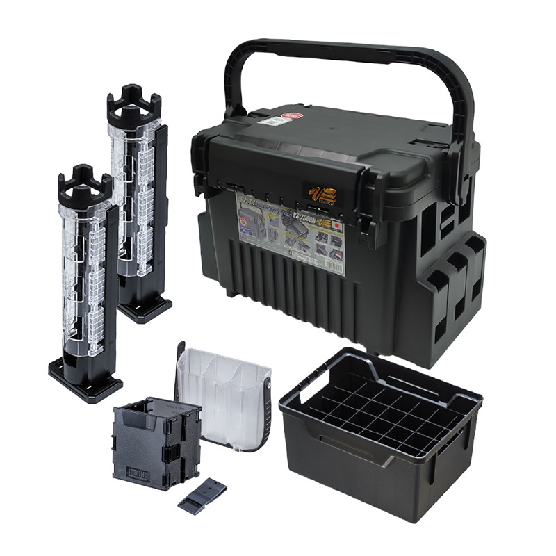 メイホウ ランガンシステムボックス 釣り VS-7090N ブラック ロッドスタンド2本 他 エギング 6点セット MEIHO VERSUS