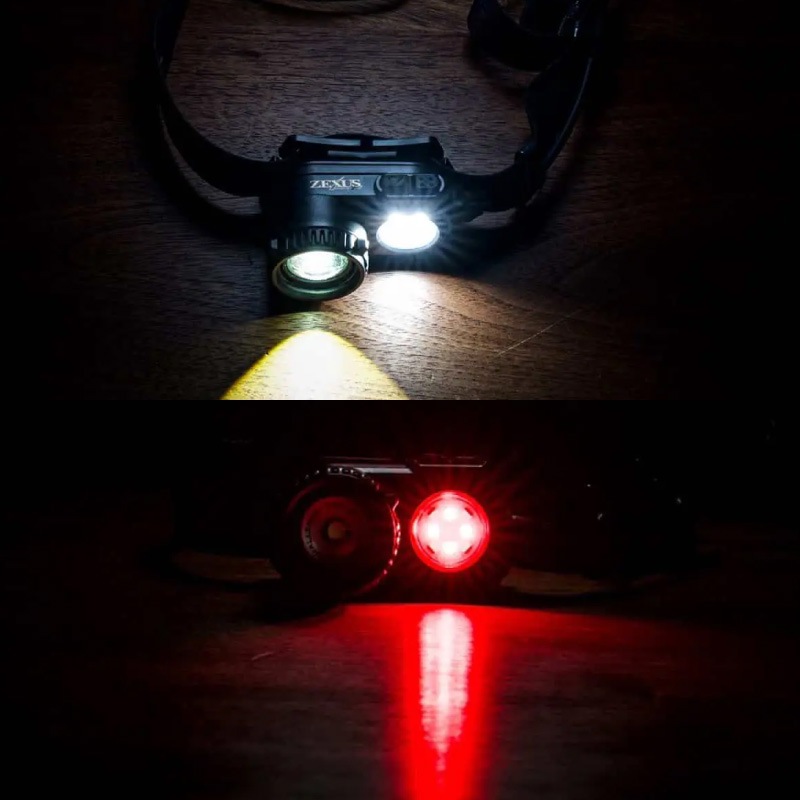 ZX-R740 LEDヘッドライト + ZG-01 Z GUARD ゼットガード 2点セット 夜釣り ナイトゲーム 登山 アウトドア 充電式 1300ルーメン 保護 キズ防止 カバー ゼクサス
