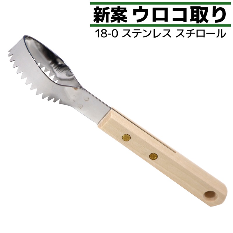 新案 ウロコ取り ステンレススチール18-0 21cm カンダ｜アクアビーチ本店