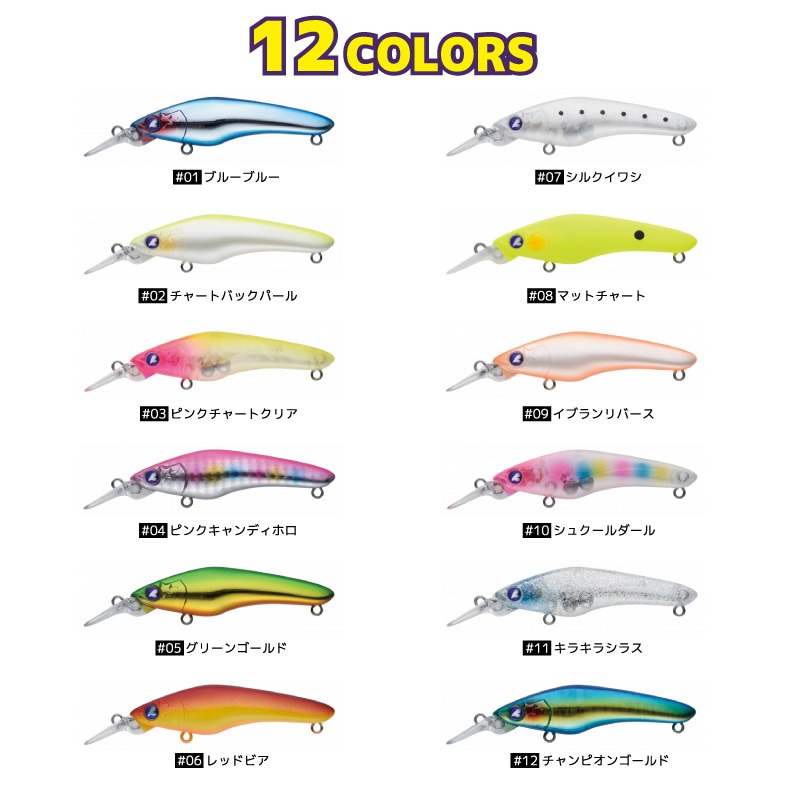 クミホン 70s 釣り 70mm 9g シンキング シャッド ルアー プラグ ブルー