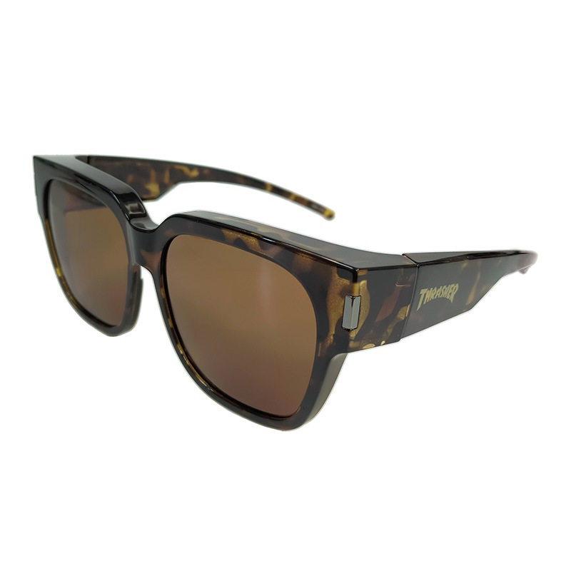 THRASHER スラッシャー オーバー偏光サングラス LEAP リープ 775 オーバーグラス UVカット 釣り ドライブ アウトドア メンズ レディース メガネの上から装着OK 布袋付 偏光レンズ ウェリントン ユニセックス GLASSART