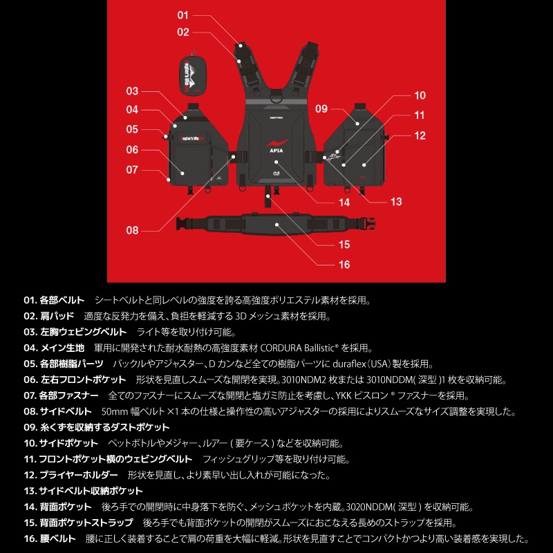 ライフジャケット アングラーズサポートベスト Ver.4 釣り ブラック