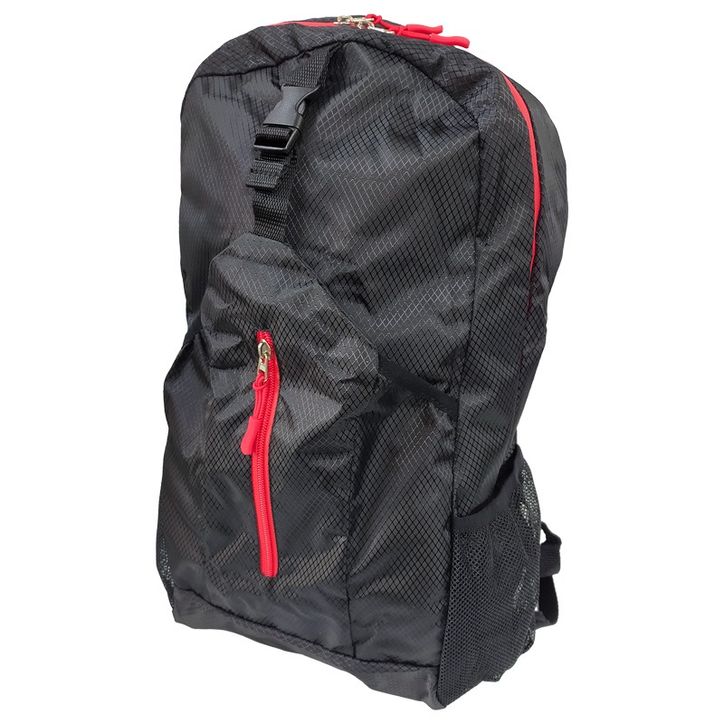 折りたたみ リュック 軽量 丈夫 止水ファスナー 撥水 折り畳みリュックサック 超コンパクト 220g エコバッグ メンズ レディース 登山 釣り アウトドア 旅行 防災 サブバッグ BG-4201 ブラック ファインジャパン