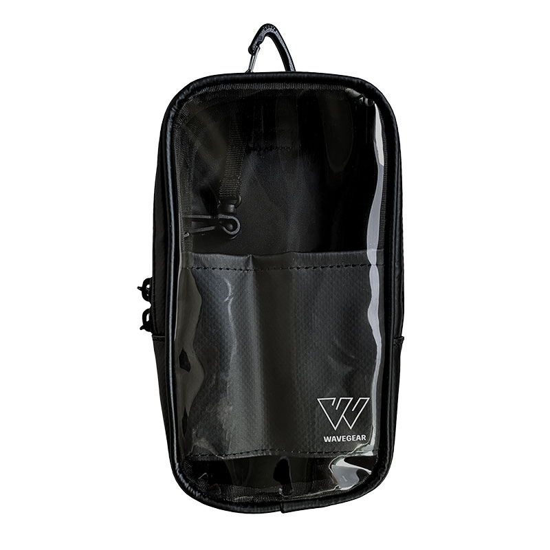 イージーポーチ 小物収納ポーチ 釣り WG-4433 カラビナ付 PVC素材 簡易防水 約10×20×4.5cm WAVE GEAR ウェーブギア