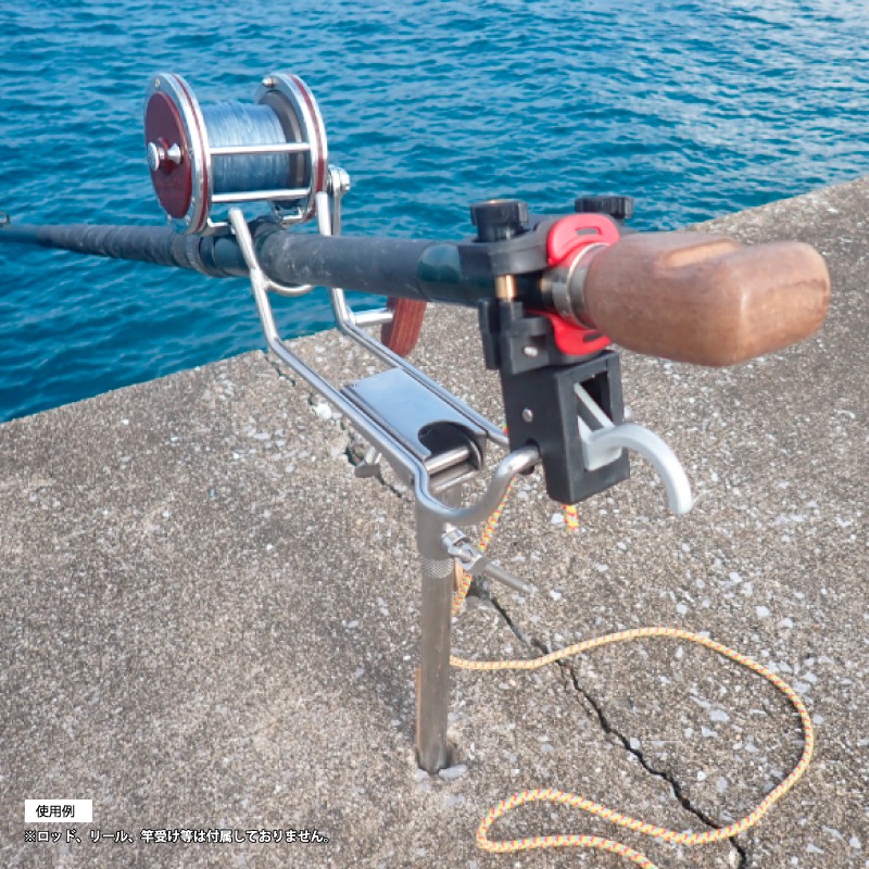 竿受け 石鯛 釣り 石鯛竿受けアダプター 360度回転 堤防用 竿受けサポート ワンタッチ脱着 トリガー式 仕掛け操作 シャクリ 誘い V-163 Granrio タカ産業