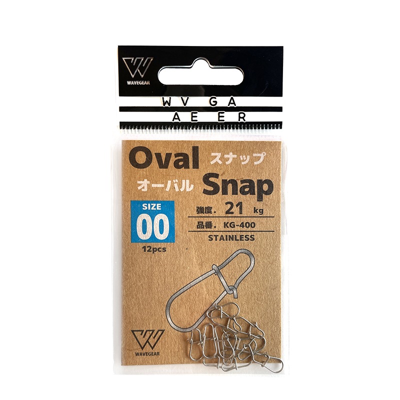オーバルスナップ 12個入 釣り KG-400 ステンレス製 フィッシング WAVE