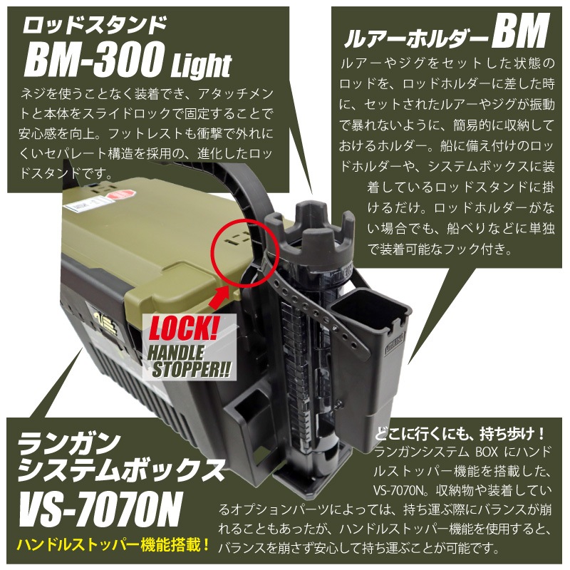 メイホウ ランガンシステムボックス 釣り VS-7070N + ロッドスタンド +