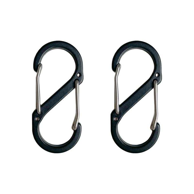 カラビナ ダブル M 2個入 KP-517 51×22×4mm 釣り 小物 鍵専用 WAVE