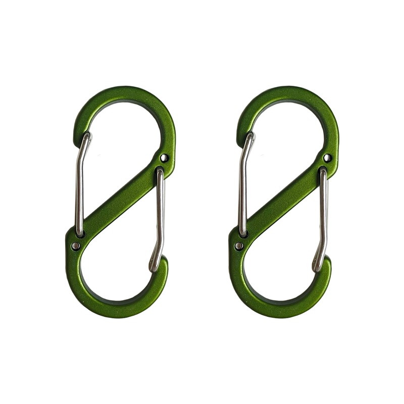 カラビナ ダブル M 2個入 KP-517 51×22×4mm 釣り 小物 鍵専用 WAVE